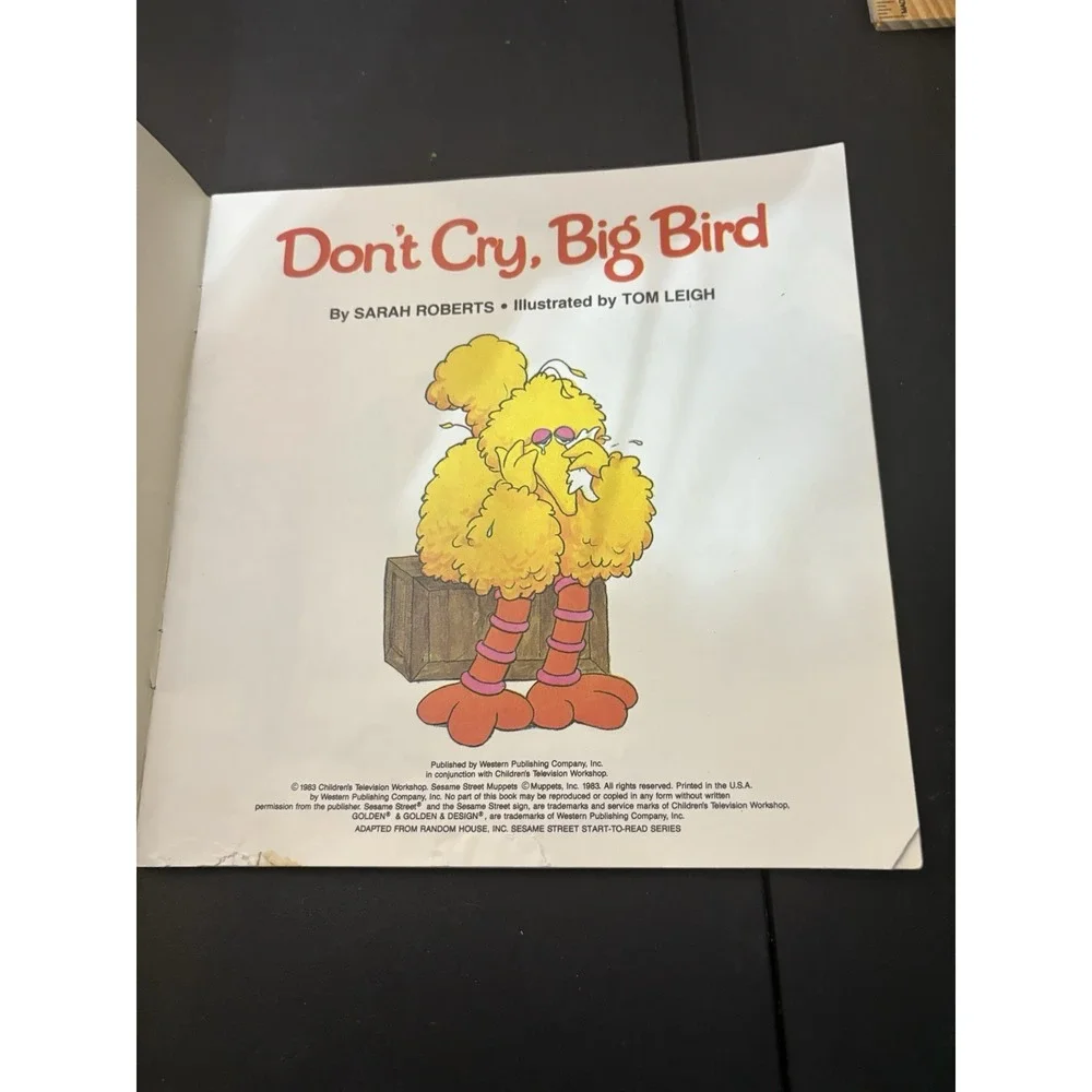 VINTAGE SESAME STREET BIG BIRD HASBRO PLUSH DONT CRY BIG BIRD GOLDEN BOOK 1980s